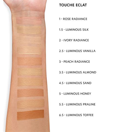 ysl touche eclat swatches 5|ysl touche eclat colour chart.